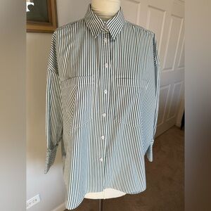 ZARA Green/White L stripe shirt